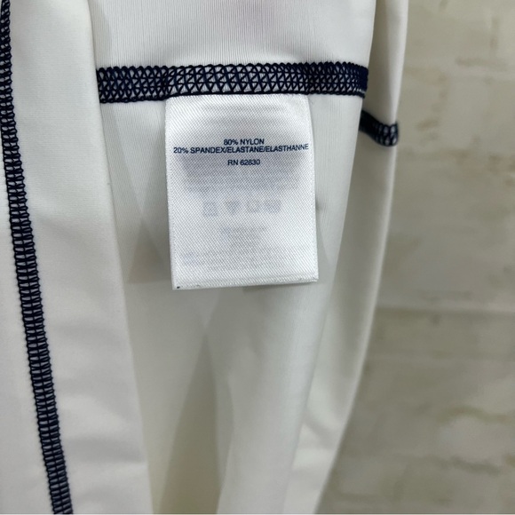 Lands End White Rash Guard Short Sleeve Swim Shirt - Picture 7 of 8